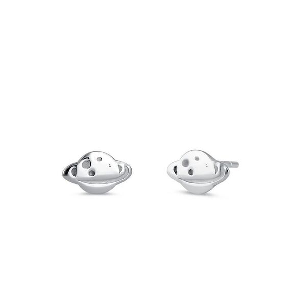 Sterling Silver Planet Stud Earrings New - Picture 1 of 4